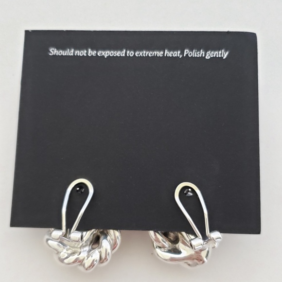 E&L Israel Sterling Silver Electroform Braided Earrings - Picture 4 of 8